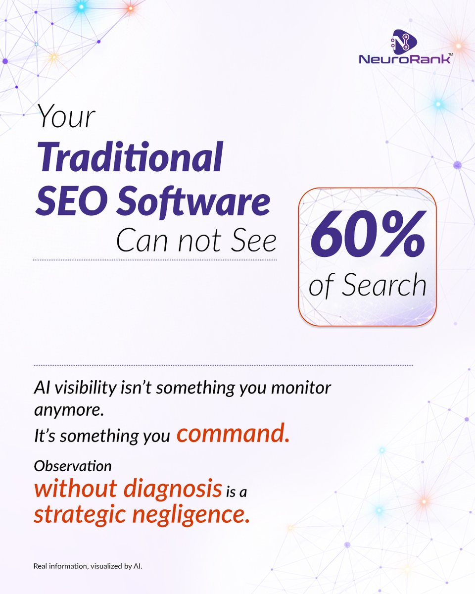 pulpstrategy's tweet image. Monitoring AI visibility shows what AI thinks about your brand.
Controlling it gets you recommended when buyers ask.
One observes.
The other gets you chosen.

Which side are you on?

Read more: neurorank.ai/neurorank-vs-s…

#LLM #AISEO #LLMO #AEO #AI #GenerativeAI