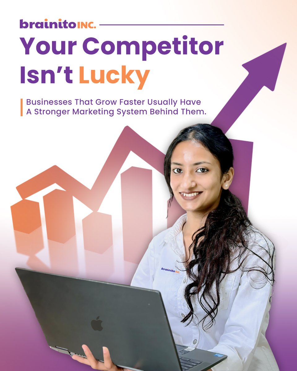 Brainito_com's tweet photo. Ever wondered why some competitors seem to grow faster? 

It’s rarely luck. It’s better positioning, clearer messaging, and smarter marketing decisions.

Brainito helps businesses understand what’s working in their market and how to compete effectively.

#digitalmarketingagency #marketingstrategy #growthmarketing #startupmarketing