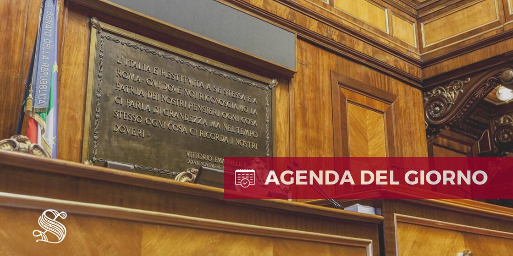 SenatoStampa's tweet image. #LavoriParlamentari oggi in #Senato
📌 In Aula ore 12 - Seduta n. 406 senato.it/lavori/assembl… 
📺 Diretta webtv.senato.it/webtv/assemble…
📌 Nelle Commissioni
🗓️ Agenda senato.it/lavori/agenda-…
📺 #SenatoTV webtv.senato.it/webtv