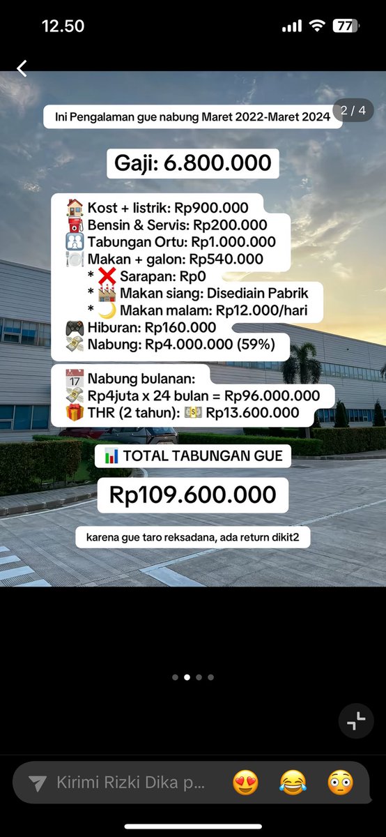 rizkidikaprtama's tweet photo. @LambeSahamjja Halo min. itu pengalaman gue nabung tahun 2022-2024 wkwk. 
thank you udah di post.
btw ada foto yg gak keupload jadi konteksnya kurang dapet. jadi aku attach disini ya. 🙌
jujur susah bgt pertahanin streak bibit, tapi ngeliat progress tabungan tumbuh tuh seneng banget. hehe https://t.co/rZNz9ZK0Hp