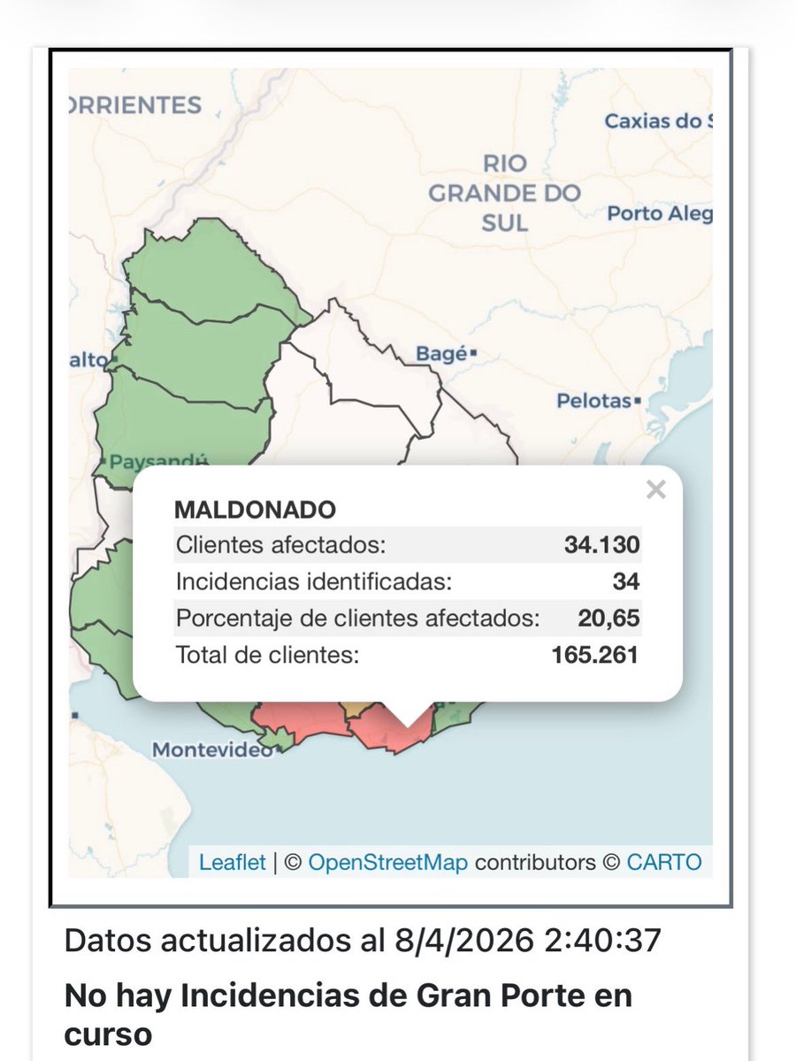 CorreodePunta's tweet image. A esta hora de la madrugada son más de 34000 los hogares sin energía eléctrica en el departamento 

#maldonado #ute #ciclónextratropical