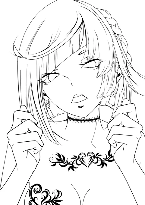 次回の線画 いいと思ったらいいね フォローお願いします。って一度言ってみたかった 