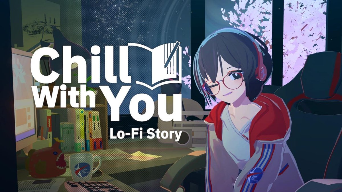 「文学少女サトネとどこでもいっしょに作業!ADVと作業アプリ融合『Chill wi」|⚡Game*Spark⚡のイラスト