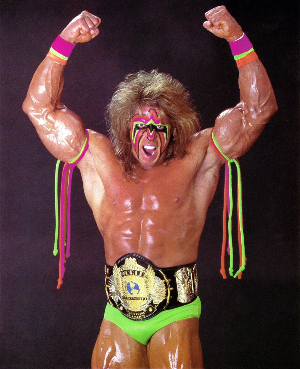 WWFWrestling1's tweet photo. 📷 WWF studio shot - Ultimate Warrior! 📸 Photo from 1990. #WWF #WWE #UltimateWarrior https://t.co/LMXfVGu9FR