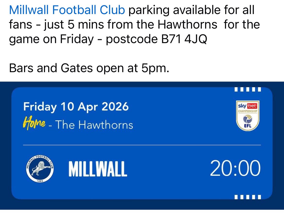 WBDCC's tweet photo. @MillwallFC @TheMillwallFans @ThatMillwallPod @MillwallTickets @Millwall_MCT https://t.co/IFrNrb7Adn