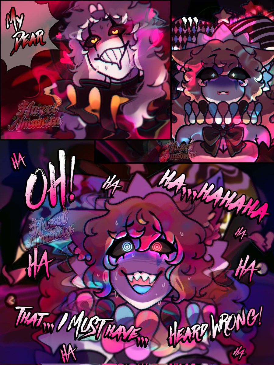 Hazel_amanita's tweet photo. A Lil comic about my Freak Circus OC, Prima. A dog beast who's fear of abandonment goes from 0 to 100 very quick ♡

#thefreakcircus / #thefreakcircusoc https://t.co/JoR2s8JkSB