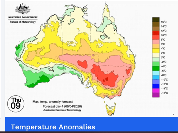 protectusau's tweet photo. Termites break down wood at much higher rates in warmer climates. Something to keep in mind when we are already seeing higher than average April temps. 
'Warm to hot temperatures are spreading across much of the country with temps 5°C to 10°C above average for some locations.' https://t.co/WQ7EQPOZC9