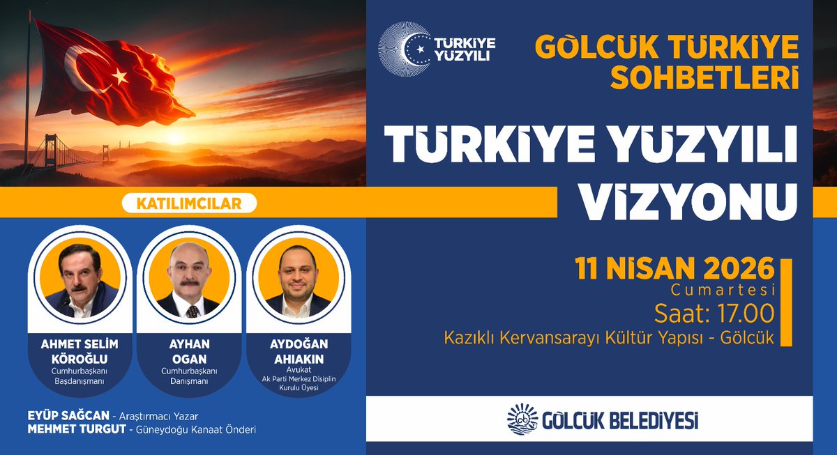 sltazr's tweet photo. 🗓️ 11 Nisan | ⏰ 17:00 | 📍Kazıklı Kervansaray. Türkiye Yüzyılı Vizyonu sohbet programında değerli konuklardan Türkiye'nin gelecek vizyonunu dinleyeceğiz, konuşacağız. @aselimkoroglu @ayhan_ogan @Aydogan_Ahiakin @eyupsagcan https://t.co/EzZVjujizO