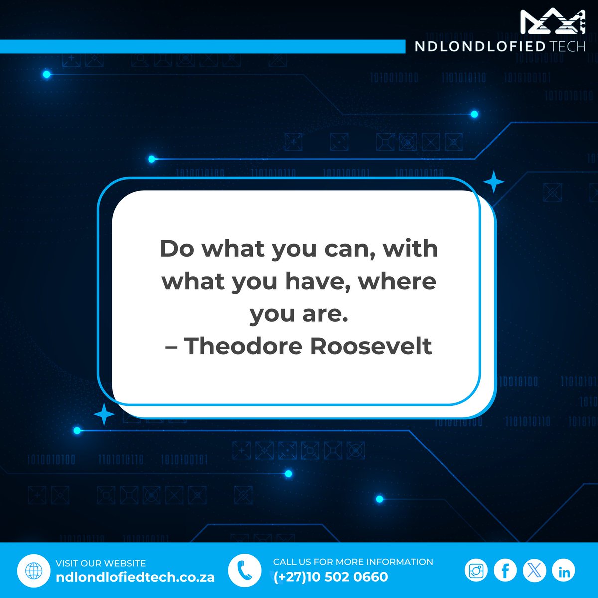 Ndlondlofiedtec's tweet image. 🔥Wisdom Wednesday from Ndlondlofied Tech 💪

Start with what you have and build from there. Momentum creates results.

What step can you take today to move your business forward?

#WisdomWednesday #StartNow #BusinessGrowth #EntrepreneurLife #TakeAction #StayNdlondlofied