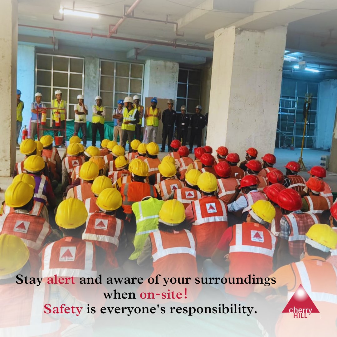CherryHillDelhi's tweet photo. Stay alert and aware of your surroundings when on-site!👷 Safety is everyone's responsibility.
#CherryHillInteriors #OnSiteSafety #SafetyMatters #WorkplaceSafety #SiteSafetyFirst #SafetyAwareness #ConstructionSafety #InteriorDesign #WorkplaceCultur https://t.co/hbGDiTvBJr