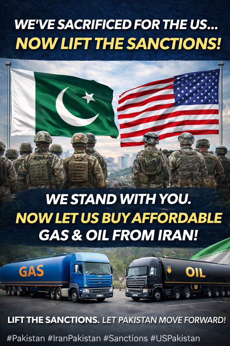 Saudagran's tweet photo. Now Pakistan must secure its interests. The real barrier is US sanctions. With approval, Pakistan should import gas and petroleum from Iran at local rates.  
Real success = energy relief for Pakistan. 
#US #IranWar‌ #Ceasefire #IslamabadTalks #PetrolPrices #Diplomacy https://t.co/EzfRajMHGJ