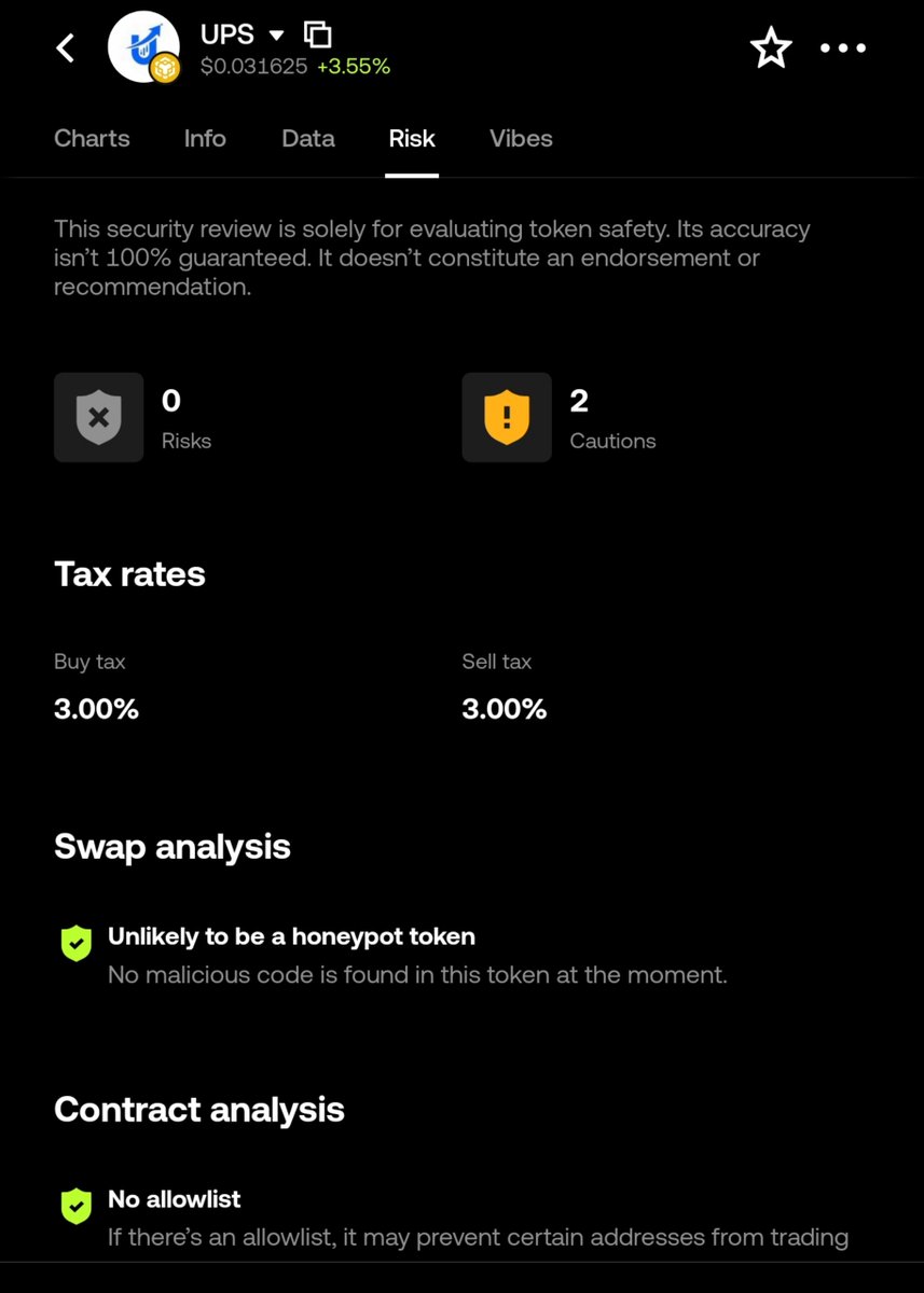 JackieNecton's tweet image. GM Jackie friends ☀️

Glad to share that previously reported issues, including honeypot warnings across OKX Web3 Wallet, Trust Wallet, SafePal, and Binance Web3 Wallet, have now been resolved.

UPS is now tradable on OKX Web3 Wallet.

Next step: working towards an official