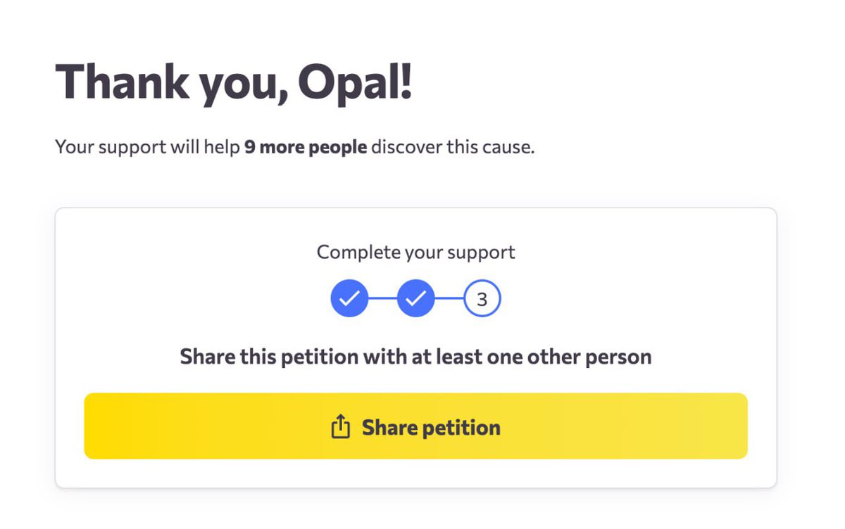 So you can donate to the petition site to get more people to discover about the petition! Will be donating here for now.

change.org/p/free-opal-th…