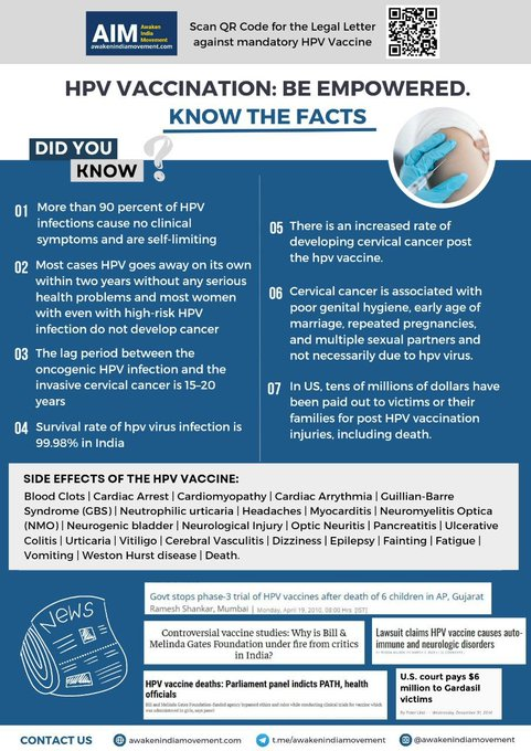 HPV vaccine hesitancy rising in India due to misinformation reports <a href="/thetribunechd/">The Tribune</a> 
But real misinformation is in concealing reports of HPV vaccine side effects <a href="/khabreelaa/">Manikant Aditya Mishra</a> 

tribuneindia.com/news/delhi/hpv…