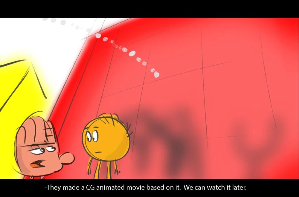 SurreMediaFacts's tweet photo. In The Emoji Movie, there was a deleted scene where Angry Birds Free would be downloaded on Alex's phone. Hi-5 mentions The Angry Birds Movie was downloaded on iTunes, to which Gene responds with.

"Pfh, Hollywood. Always going after a cash grab on some fad". https://t.co/oGQAhTvFOx