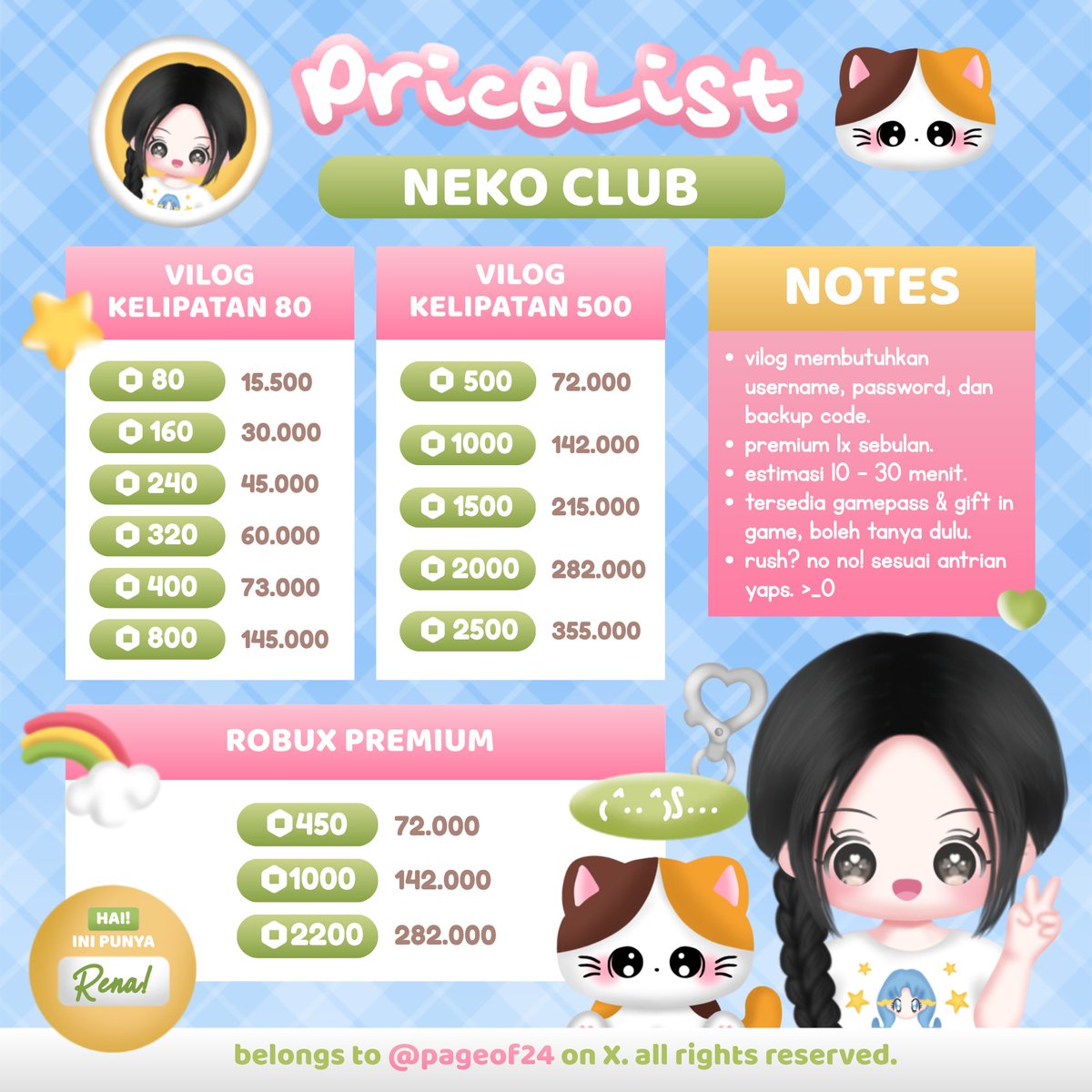 ajiesai's tweet photo. siang ges aku sudah open top up robux via login yaws ridi all nom, bisa sung wa atau dm tapi mention aku. yuk jajan, fast sangatttt. 😋

#zonauang https://t.co/qISL4WN5Jx
