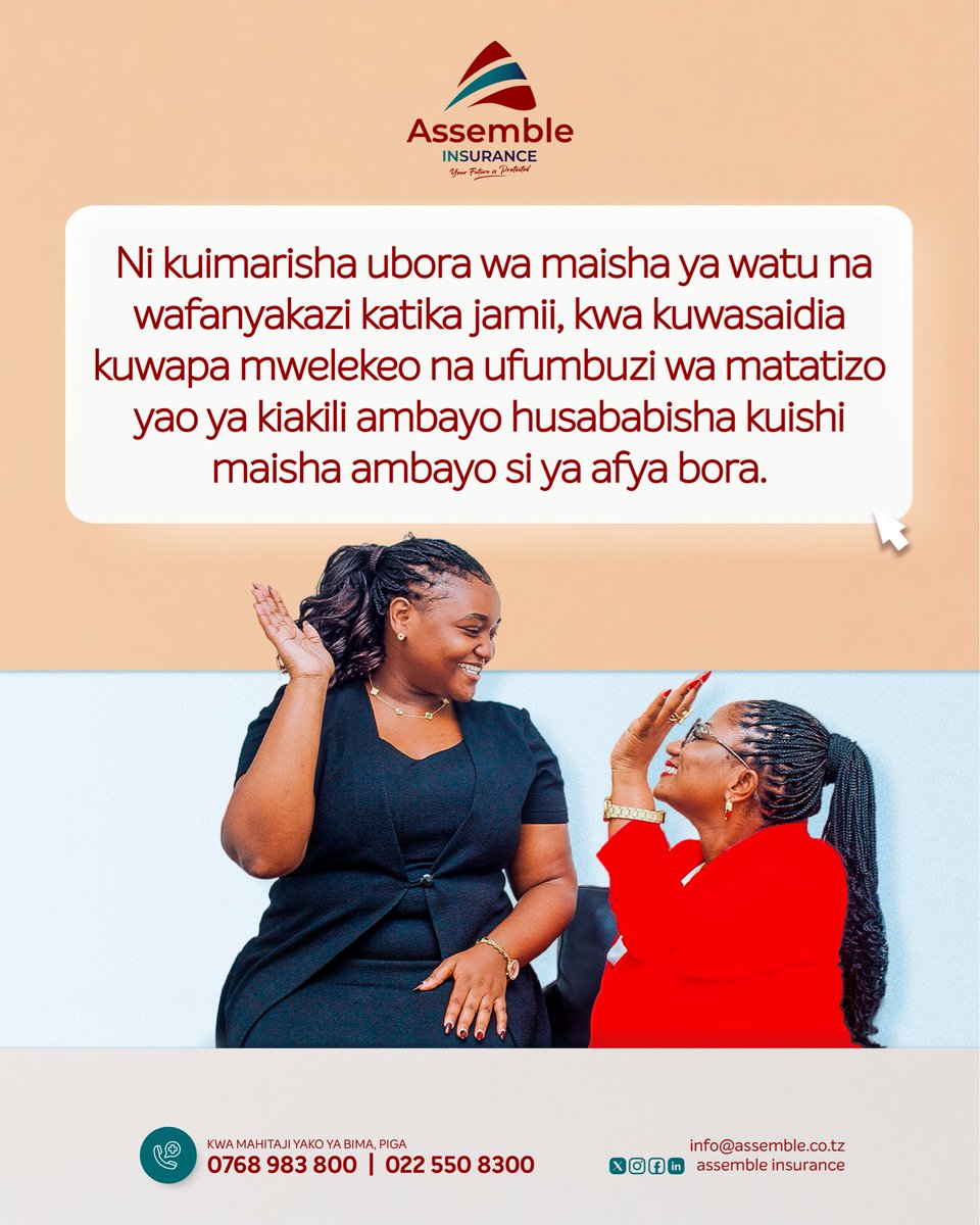 assembletz's tweet photo. Je, ulikuwa unafahamu hili?

Hili ndilo lengo la afya bora kwa watu na wafanyakazi! Chukua hatua leo kwa kuwekeza katika afya ya akili na mwili wa wafanyakazi wako kupitia programu yetu ya wellness.

Wasiliana nasi leo:
☎️ 0768 983 800 | 022 550 8300

#AssembleInsurance #Wellness https://t.co/oRKUyO7DXM