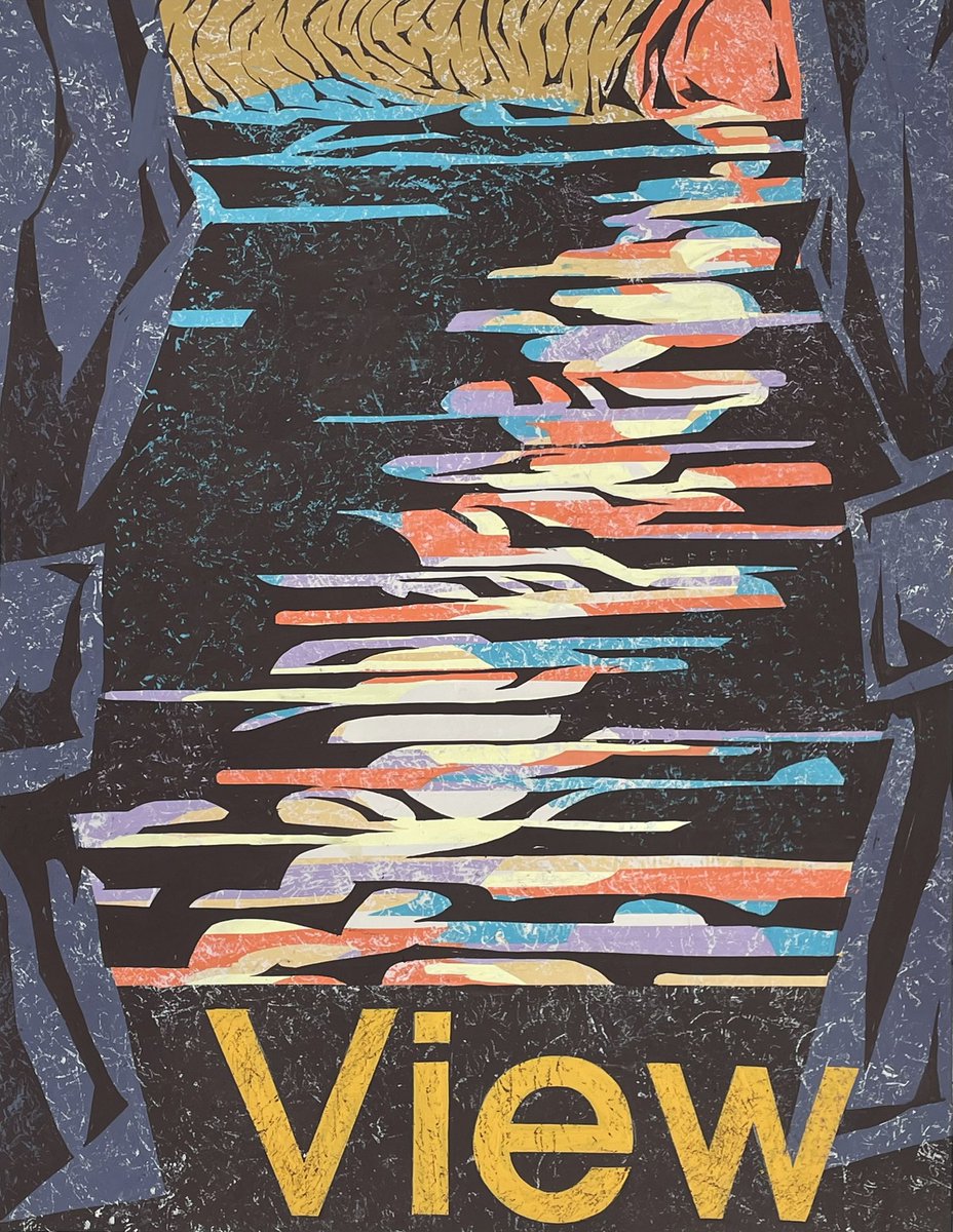 musain's tweet image. 【2026年合格者再現作品紹介】
多摩美術大学
グラフィックデザイン学科
色彩構成

問題
「窓」をモチーフに「View」の文字を配して色彩構成しなさい。

#多摩美　#多摩グラ　#デザイン　#平面構成　#合格再現作品