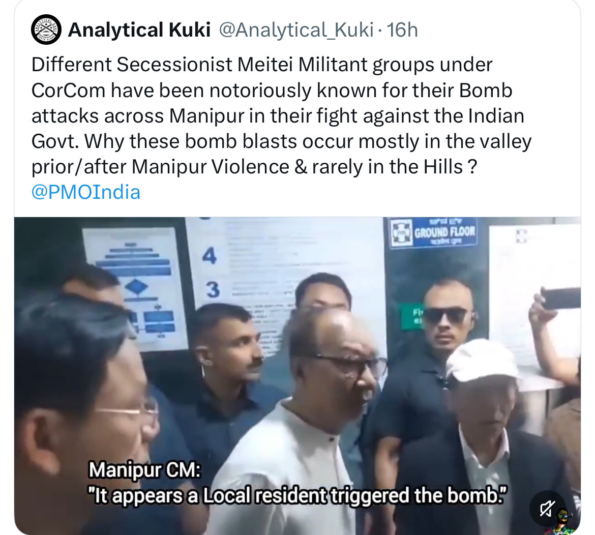 PremAna30485994's tweet photo. 3 UKNA arrested from Ccpur in connection with d deadly bomb attack on Apr 7.
Now Kuki Burmese handler who r love licking their boss Arse - apologies or remove yr post
@Analytical_Kuki @KipsKuki @sominthang @HennaryL
#Manipur
#SaveMeities https://t.co/XF7bWY3haE