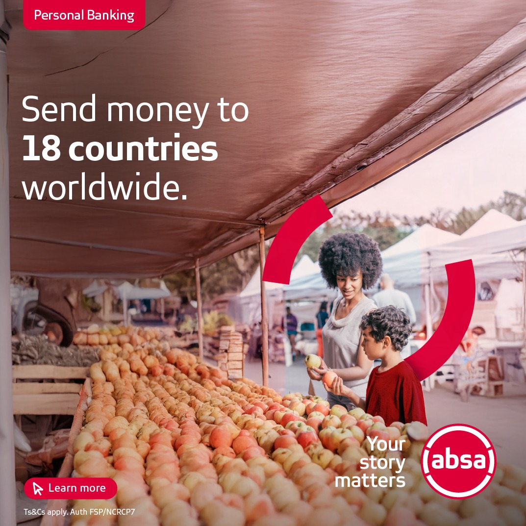 AbsaSouthAfrica's tweet photo. Watch your child go overseas knowing you can still provide financial support with Absa Global Pay. Send money across borders safely, instantly and affordably. ​

Your Story Matters