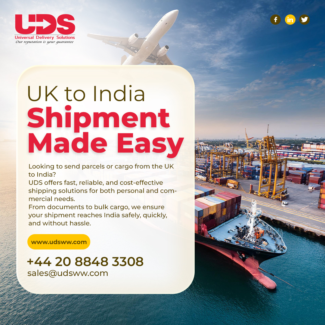 UDSWW's tweet image. 🇬🇧➡️🇮🇳 UK to India Shipment Made Easy

Looking to send parcels or cargo from the UK to India?
UDS offers fast, reliable, and cost-effective shipping solutions for both personal and commercial needs.

#uktoindia #internationalshipping #courierservices