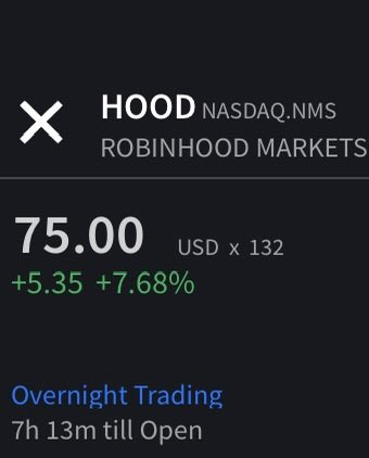 Banana3Stocks's tweet photo. $HOOD

This $HOOD trade idea posted right here on X for my SUBSCRIBERS 🍇 yesterday…

Will be up over 100% tomrw!!! 👀

Not bad for a one day return!

It’s exactly at my 🎯$75 target! 🎯🍌🍌🍌

Here’s the proof and screenshot of what my SUBSCRIBERS got, my SUBS room has been on literal fire!!! 🔥