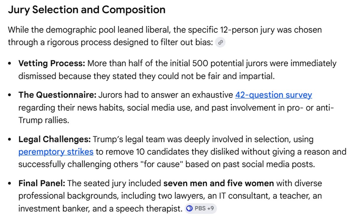 Rhonda_Renwick's tweet photo. @Shootingbogey @GregSchnack65 @AlecLace @yesnicksearcy ALL 34 felonies are on Trump's criminal record as CONVICTIONS and the verdict was unanimous on each count.
Trump's team was satisfied w/the jury picks, so stop whining.🙄
So far things aren't leaning in Trump's favor, so, they likely will NOT be overturned, but we shall see. https://t.co/mHi04TLssK