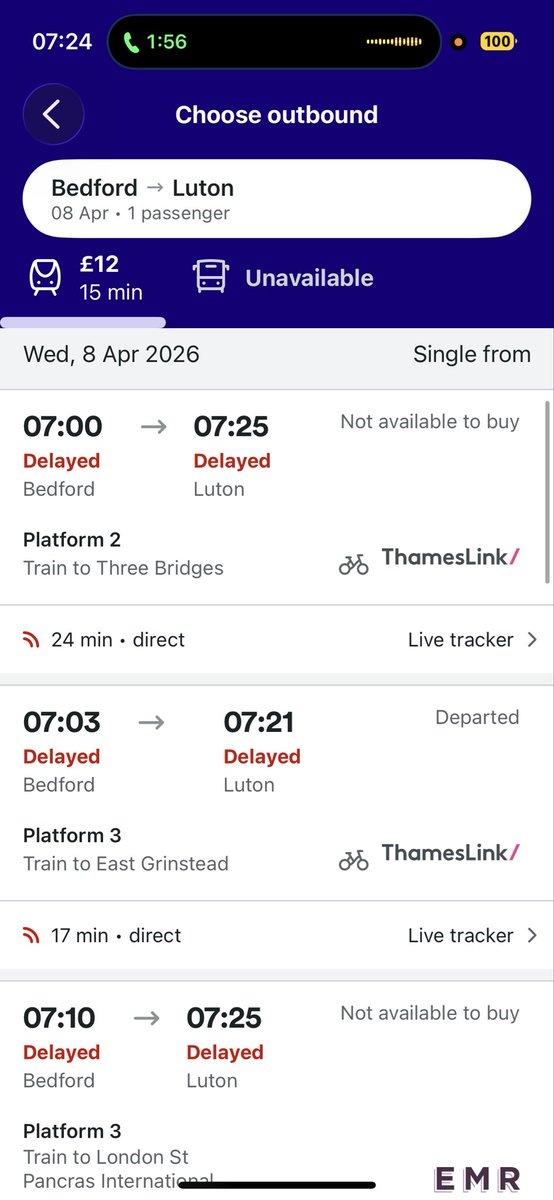 _chloeeeax's tweet photo. @TLRailUK can someone at Thameslink confirm why every single train at Bedford is delayed. It’s happening every week at this rate https://t.co/4hNfJ6RHtI