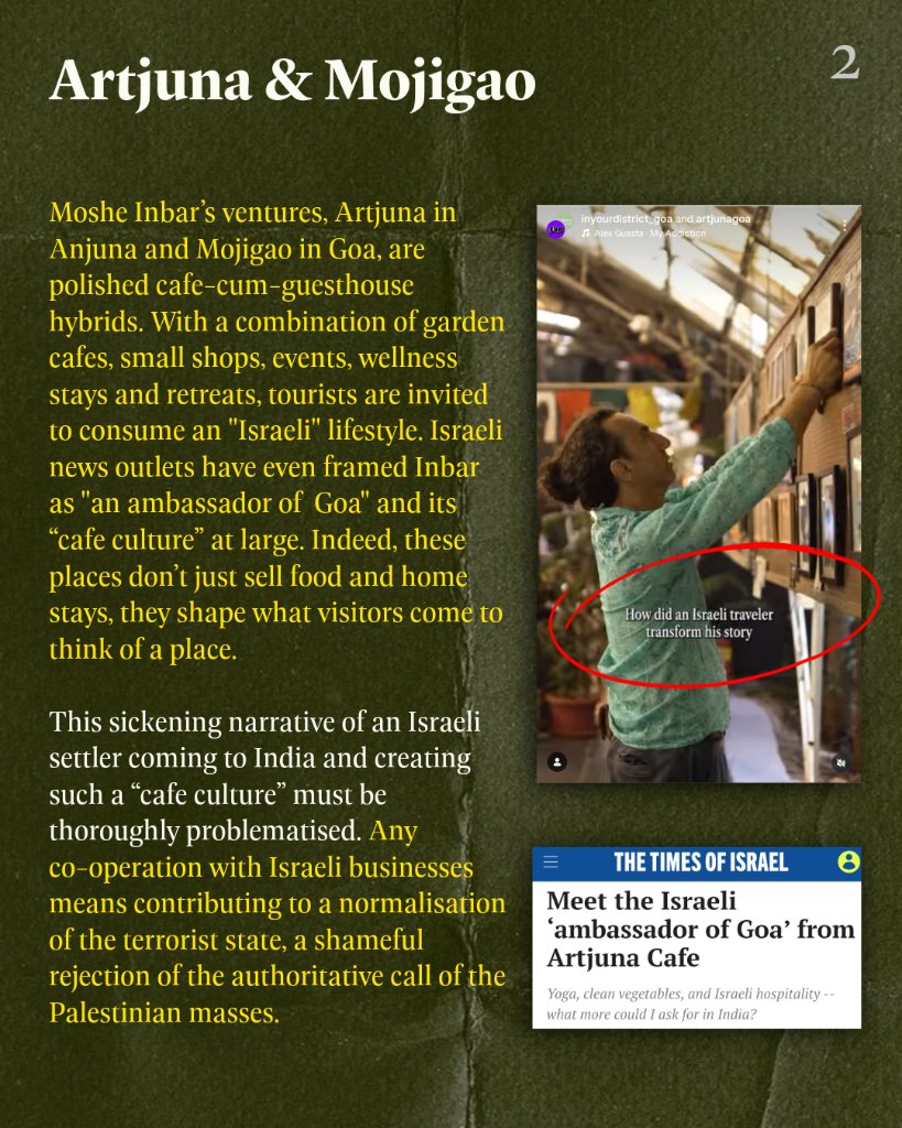 ipsp_official's tweet image. Israeli 'Cafes of Complicity' in India

Branding Erasure and Appropriation:

#Israelicafes #Boycott #BDSmovement #palestine #solidarity #indianswithpalestine #bdsinindia