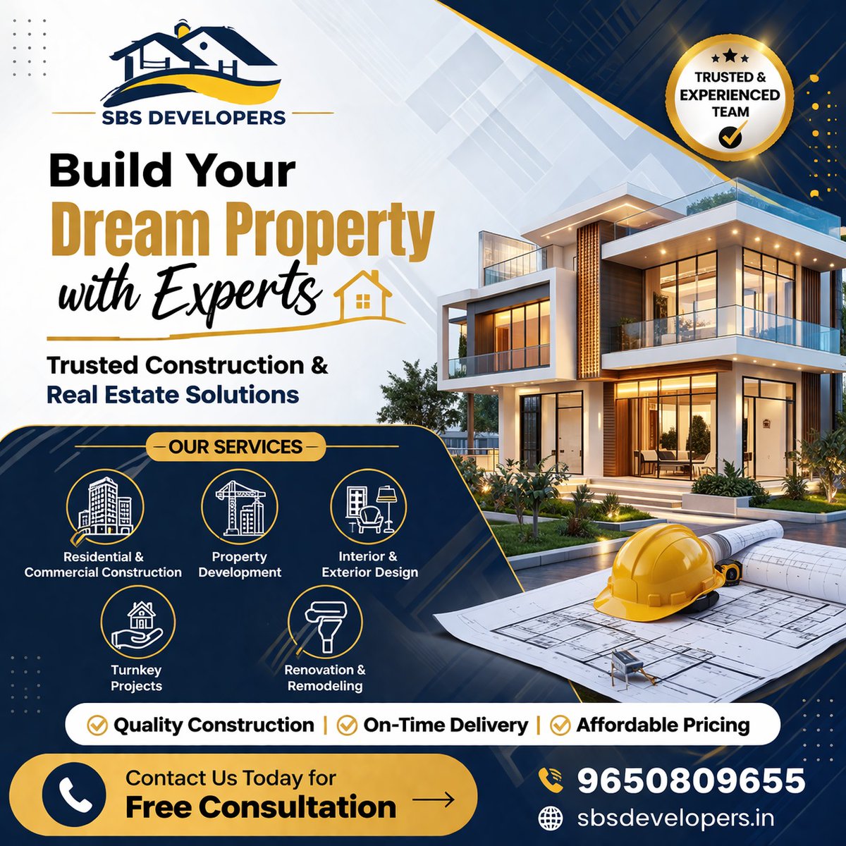 SbsDevelopers's tweet photo. Build your dream home with experts. 
Quality construction | On-time delivery | Affordable pricing
📞 9650809655
🌐 https://t.co/xnWB96CNfe
#SBSDevelopers #DreamHome #GurgaonRealEstate #Construction https://t.co/ioREaBXa1w