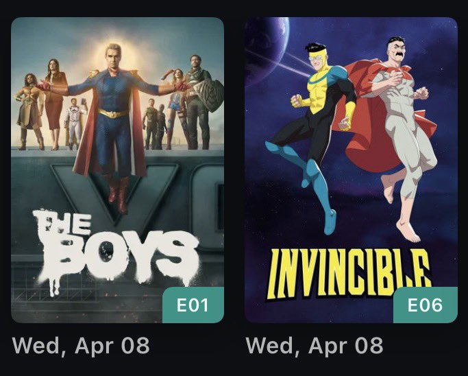 Jv1i3n_'s tweet photo. The biggest night of my life.

I don’t think there has been a more serious moment for television.

‘The Boys’ S5’s first two episodes.
‘Invincible’ S4’s brand new episode. https://t.co/ANVPCPq3cC