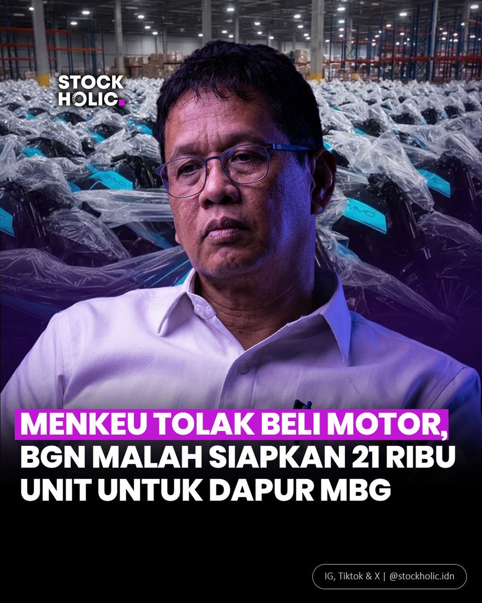 Satu video yang memperlihatkan deretan motor listrik berlogo Badan Gizi Nasional (BGN) menjadi viral dan memicu perdebatan publik.

Menteri Keuangan Purbaya Yudhi Sadewa mengaku kaget dan mengingatkan bahwa tahun lalu ia sempat menolak usulan serupa.

Alasannya anggaran Makan