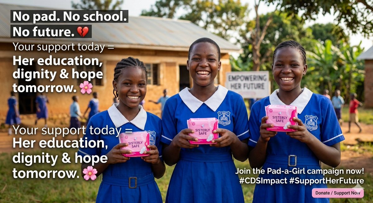 sharpson2233's tweet photo. Girls miss school not because they’re lazy, but because they lack sanitary pads💔
Not just a girl’s issue,it’s a community issue.
Support the CDS Pad-a-Girl campaign.
Your support can change a girl future.
Be the reason a girl smile today.
Don't scroll past-be part of the change https://t.co/PeSGNaox3y