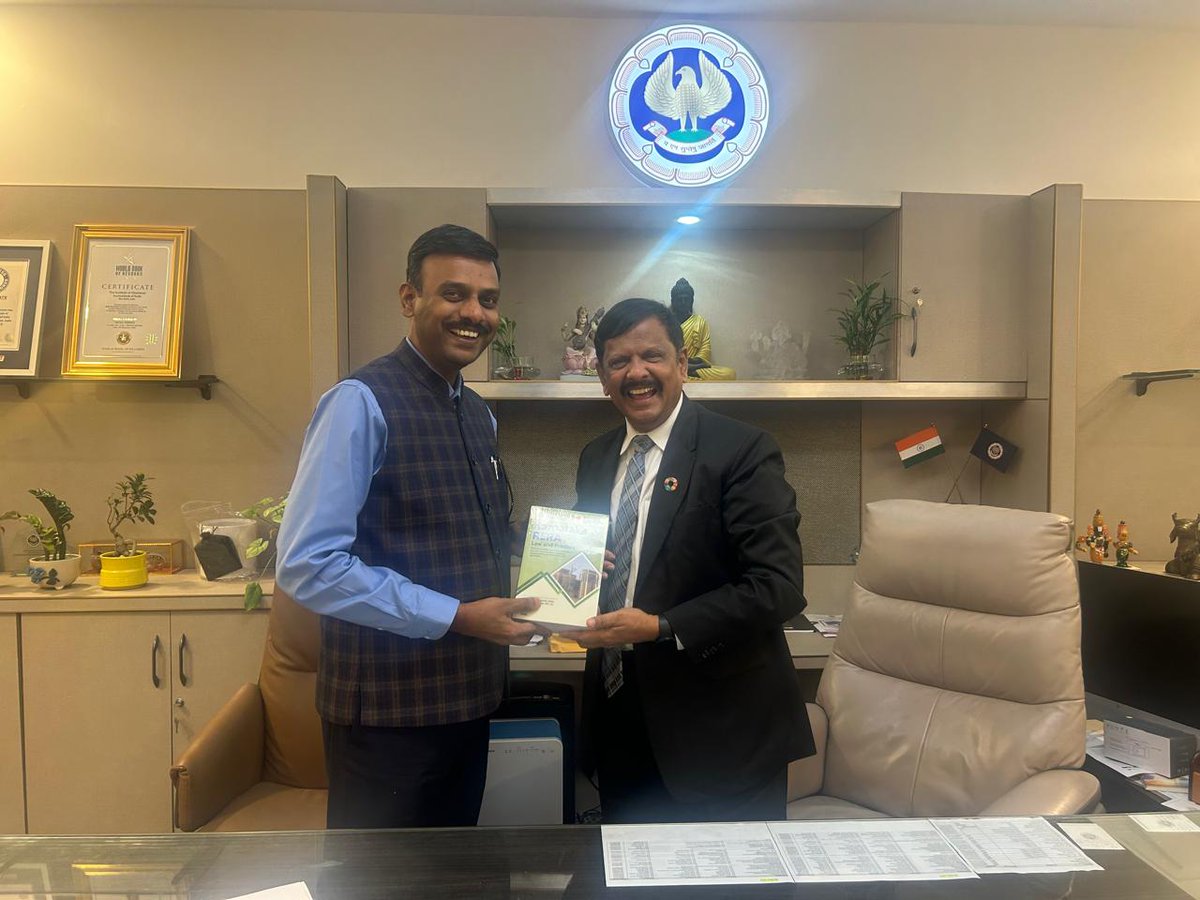 VnV_CA's tweet photo. A proud moment!

CA Vinay Thyagaraj presented the RERA Practice Manual to ICAI President CA Prasanna Kumar D in New Delhi (7 Mar 2026).

A comprehensive guide covering RERA, GST, Income Tax, Audit, FEMA, IBC & more—made possible by the dedication of many contributors.

A milestone in real estate practice & professional excellence.