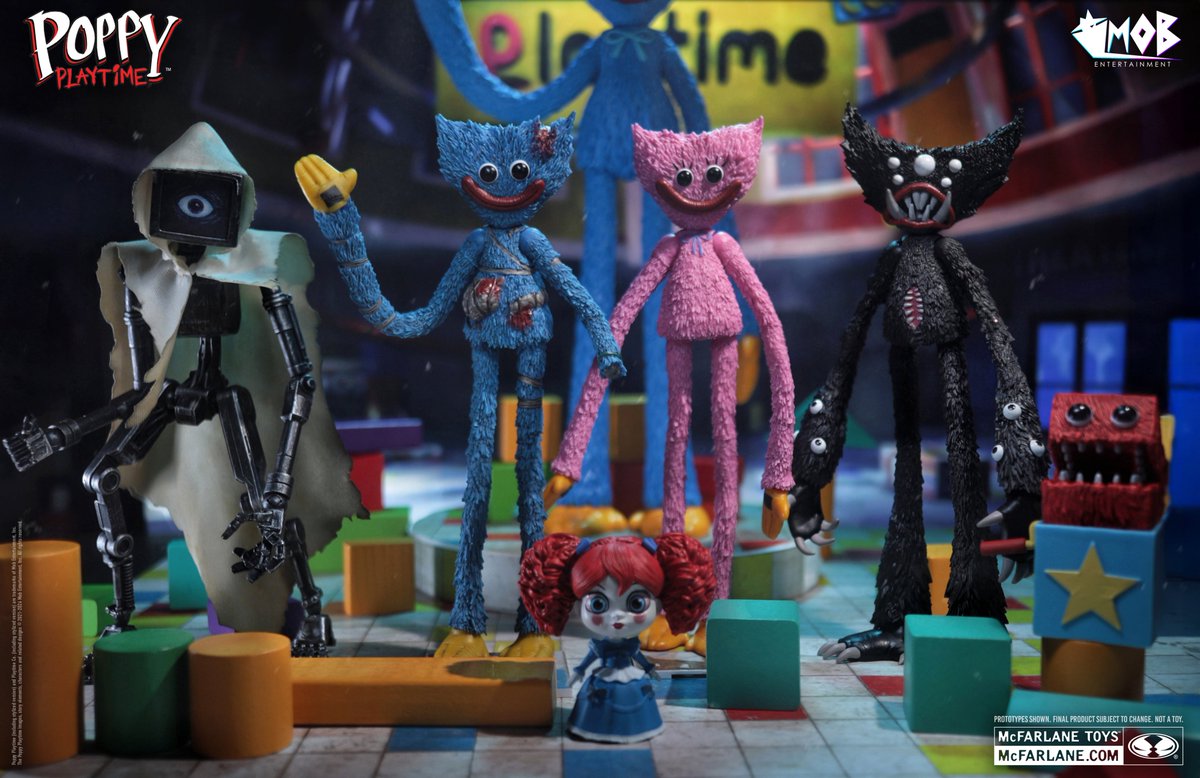 『#PoppyPlaytime』
マクファーレン・トイズからアクションフィギュア、シリーズ1襲来。
インフォレンズ限定で、キャラクター4種がラインナップ！ 
・ハギーワギー（ダメージ） 
・キシーミシー＆ポピー 
・博士 
・キリーウィリー