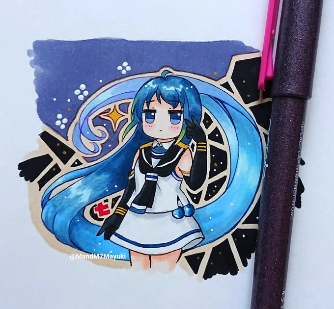 五月雨ちゃんの小さいイラスト描いたよ #五月雨