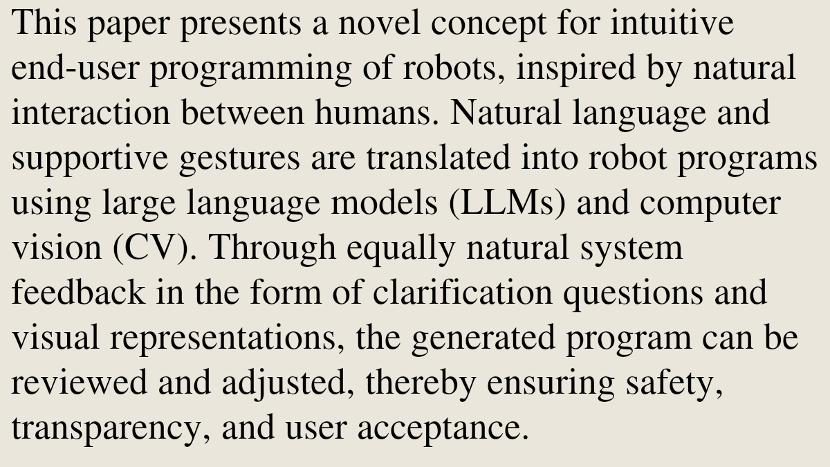Automating Manual Tasks through Intuitive Robot Programming and ...