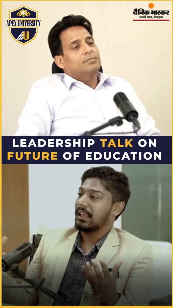 APEX_COLLEGES's tweet photo. **🎙️ Leadership Talk | Future of Education 🎓
Apex University featured in Dainik Bhaskar

Watch now 👇
 https://t.co/vyQKda7GUo

#FutureOfEducation #LeadershipTalk #ApexUniversity** https://t.co/7rR2JfFnP6