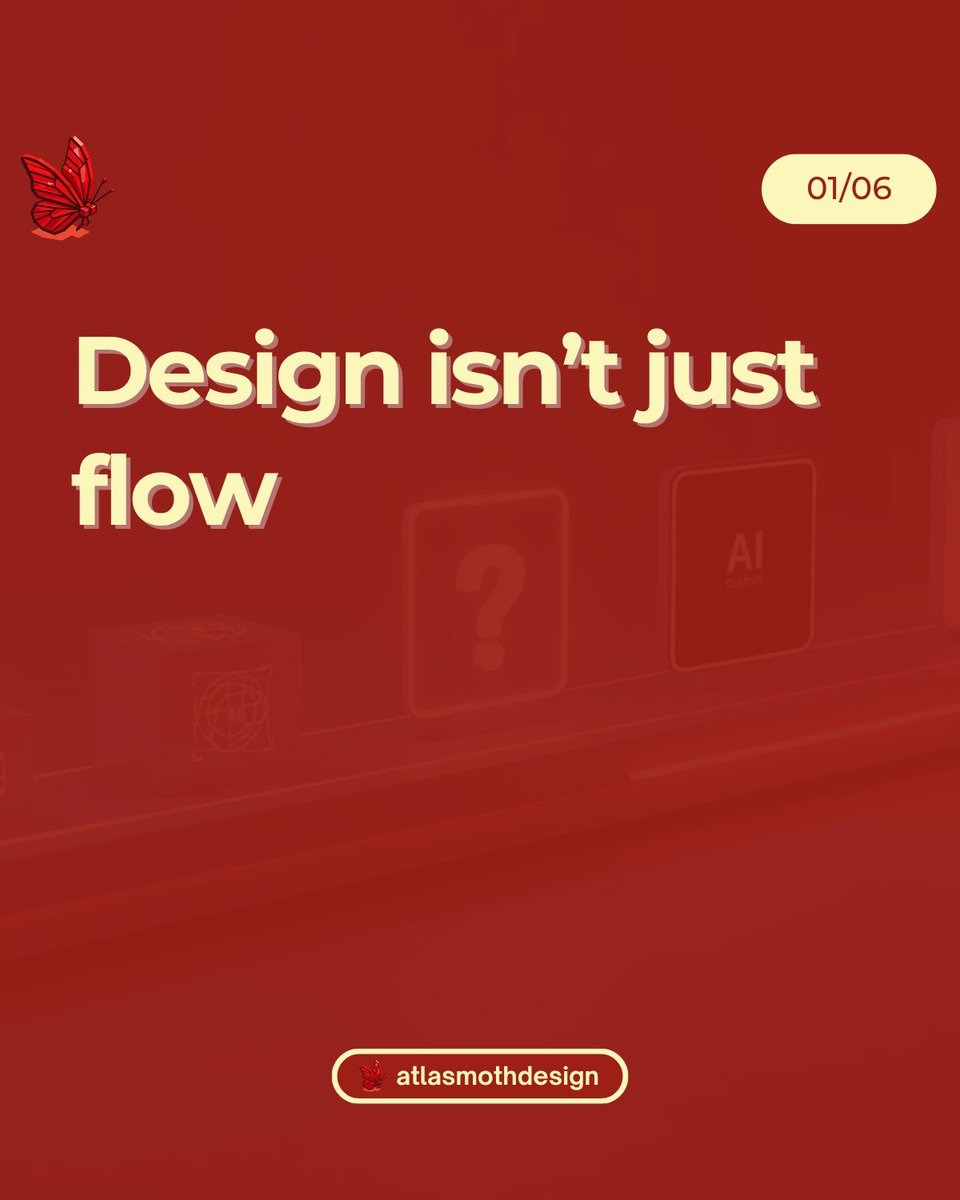 atlasmothdesign's tweet photo. Speed gets clicks, but rhythm builds trust.

The best UX knows when to slow down so users can feel the experience.

Check out the full edition here: https://t.co/8ELCUyld8i https://t.co/09OHznPnST