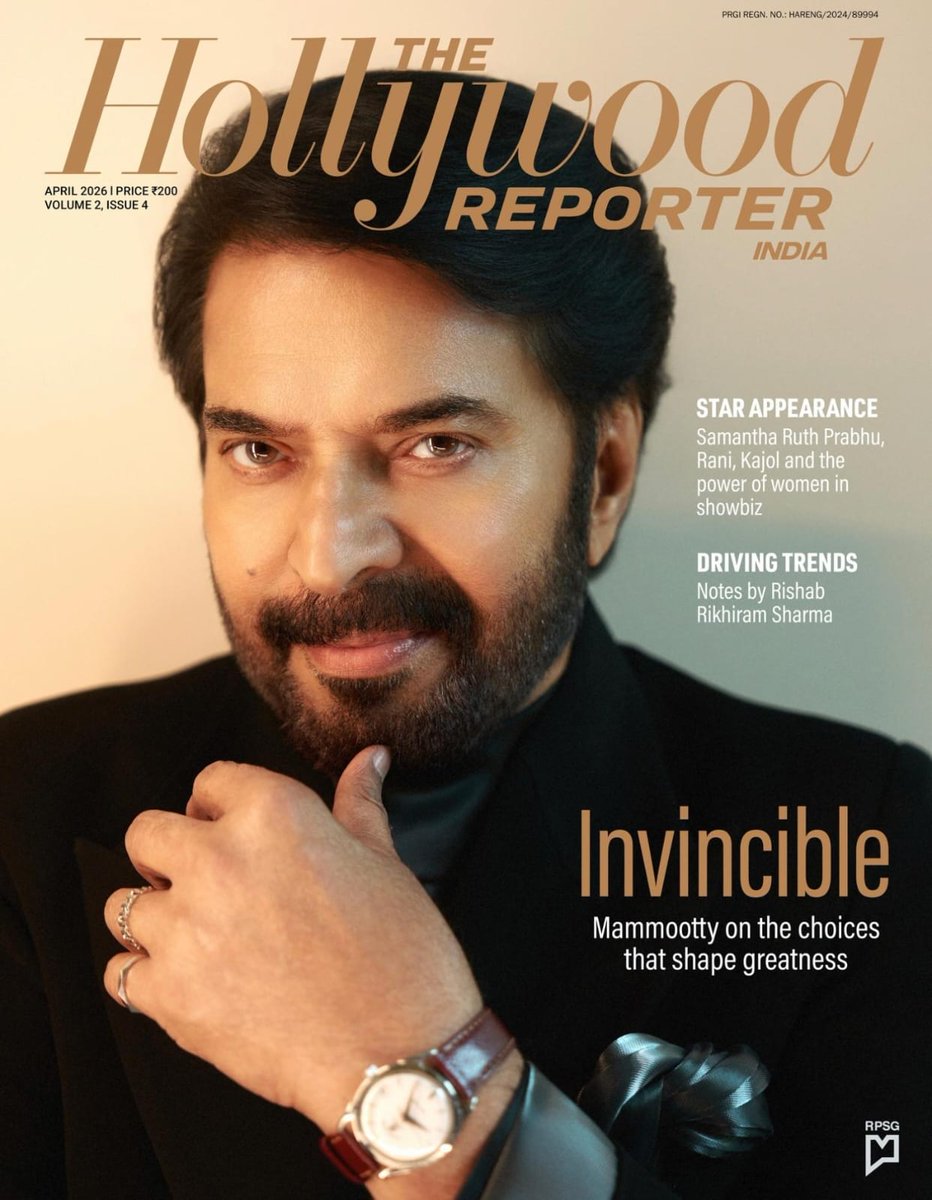 MollywoodBo1's tweet image. The Hollywood Reporter India new cover ft. #Mammootty 

#Patriot special interview releasing today.