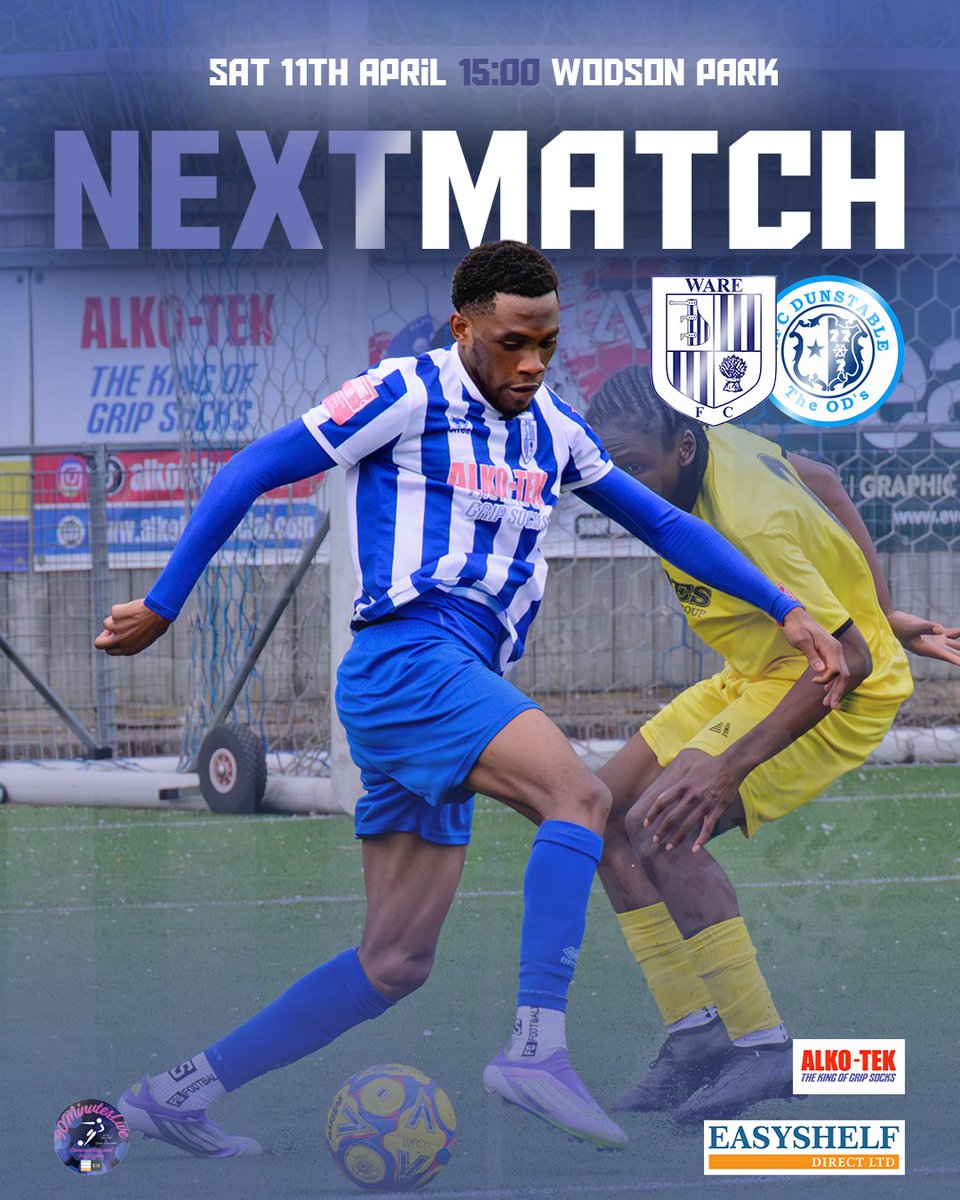 Ware_FC's tweet photo. Next up is our Penultimate home game of the season 👊

This Saturday we welcome the OD’s to Wodson Park

#COYWB https://t.co/YA6Jha5PN5