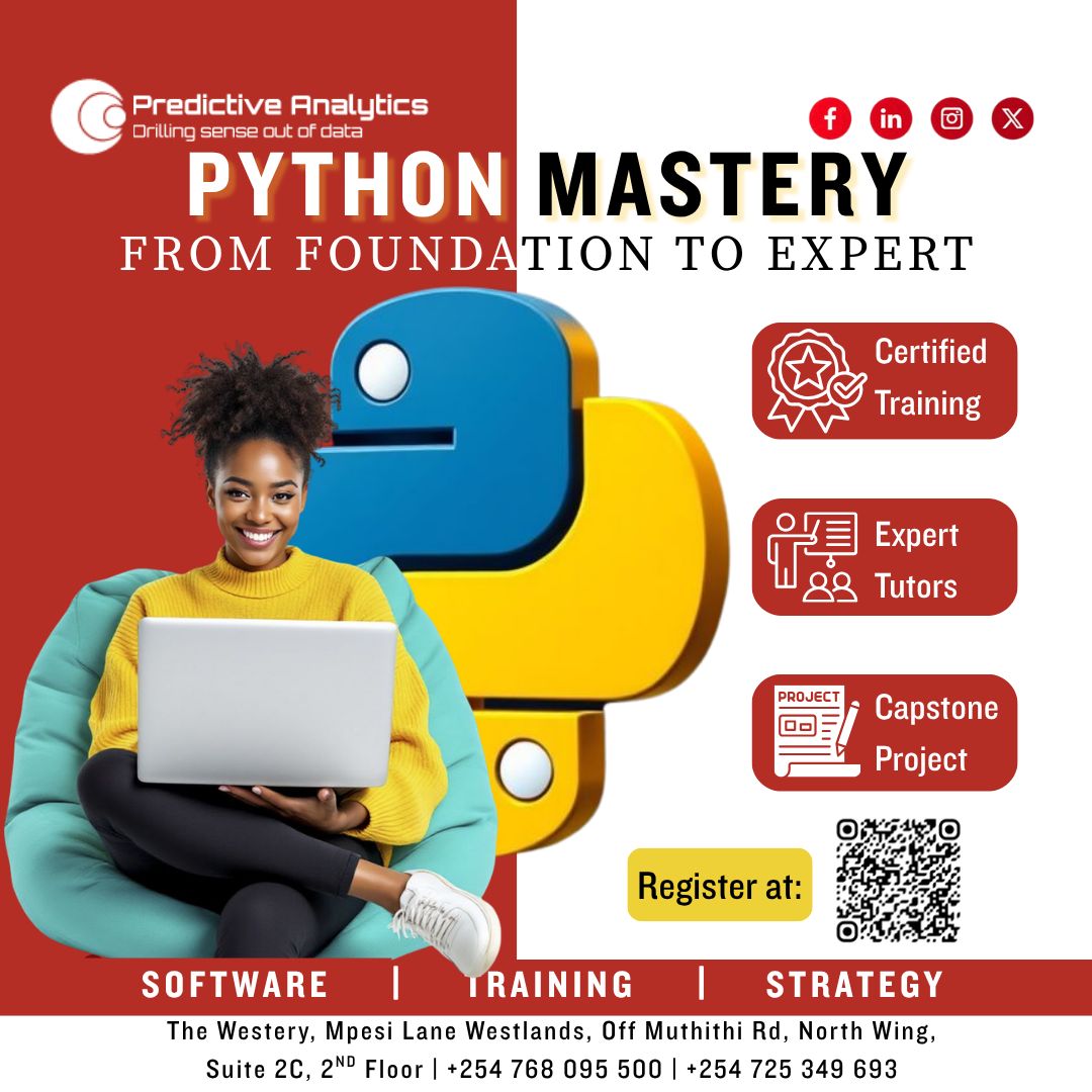 Master Python from the ground up and level up your tech career 🚀💻
Secure your spot today: predictiveanalyticslab.ai/introduction-t…

#Python #DataScience #TechSkills #LearnPython #CareerGrowth
