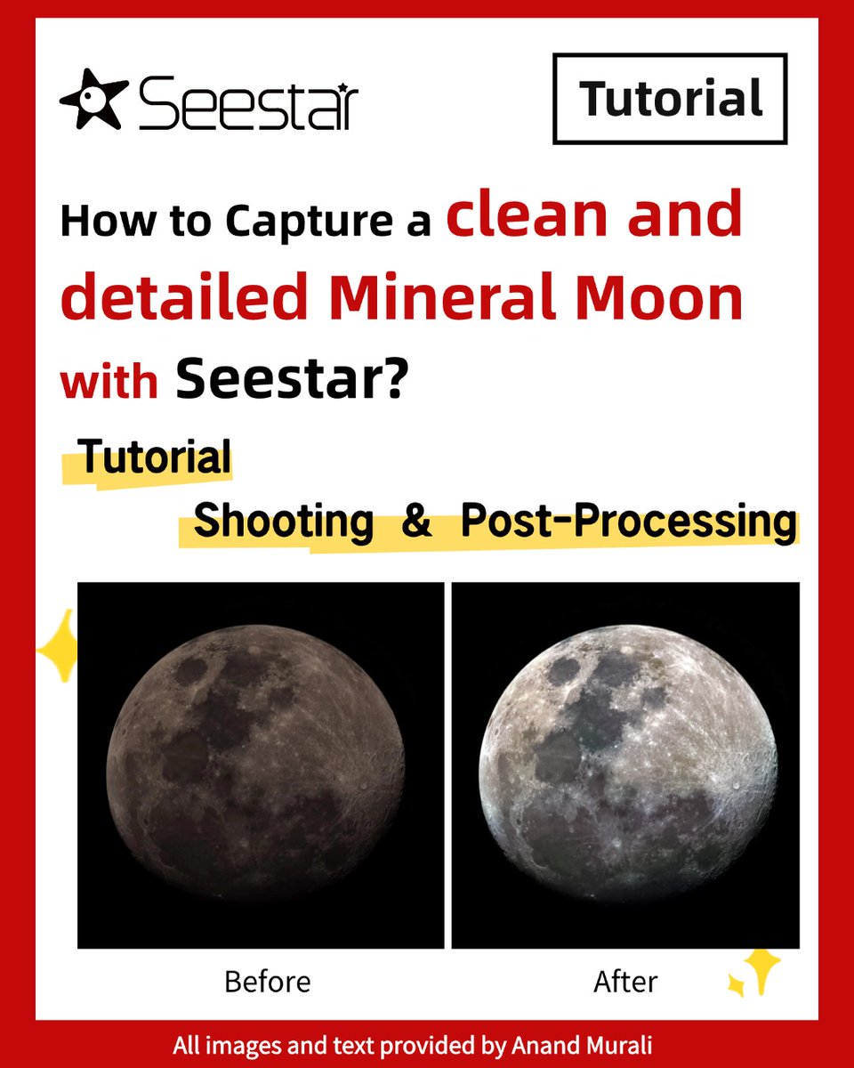 Seestar_astro's tweet image. Artemis II is back on the Moon 🌕🚀
But have you captured it like THIS? 👀

Tutorial time!
Huge thanks to Anand Murali for sharing his workflow—
creating stunning lunar mosaics and mineral Moon images with the Seestar S50 ✨

#NASA #astronomy #moon #Artemis #ArtemisII #seestar