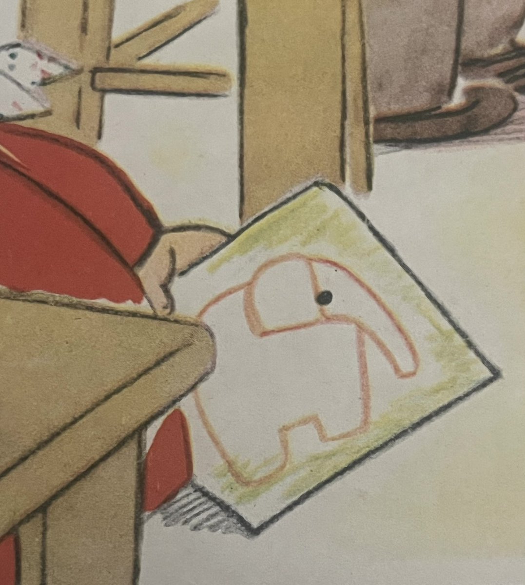 少女が描いた手に持っているゾウさんかわいい🐘 キンダーブック「ぞう