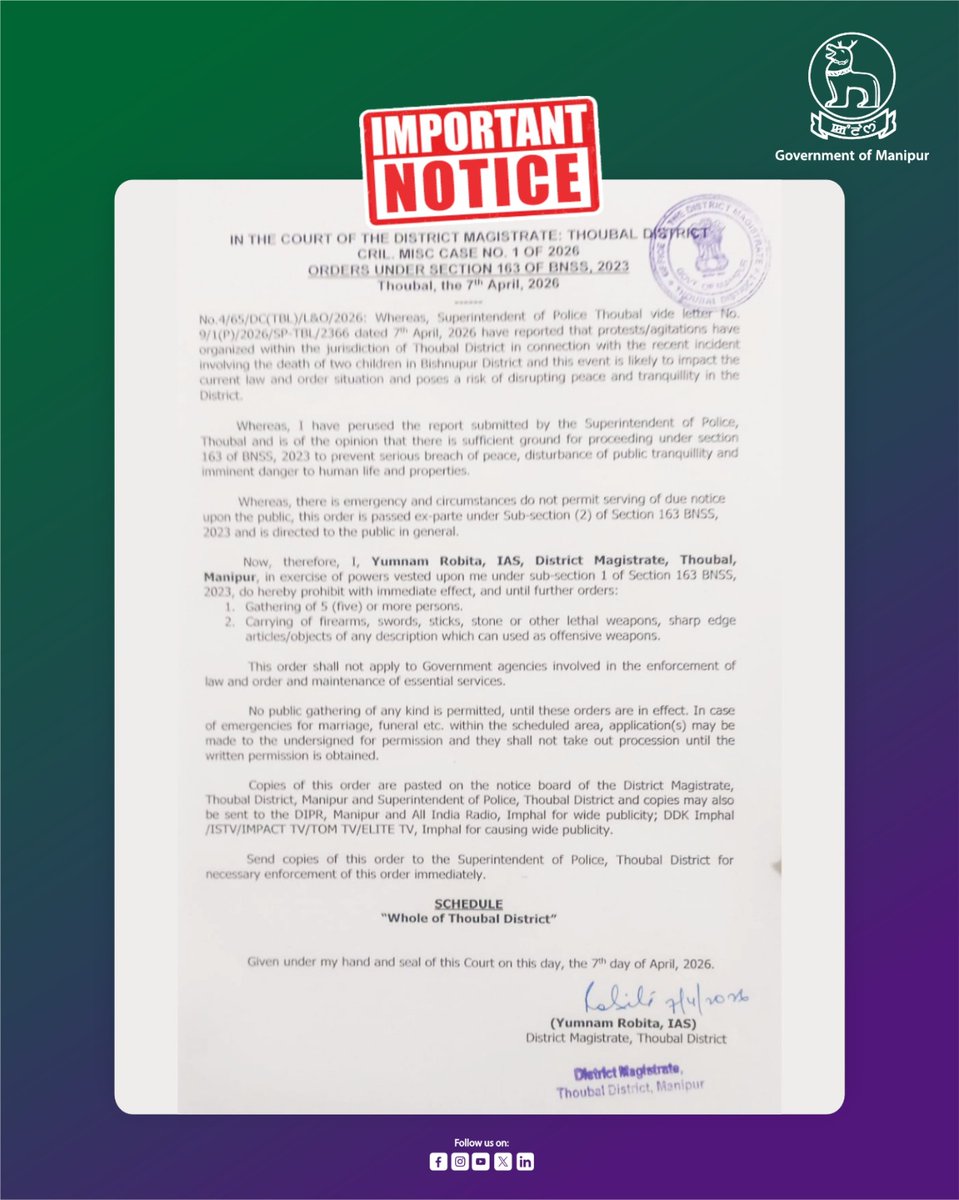 Government of Manipur tweet media