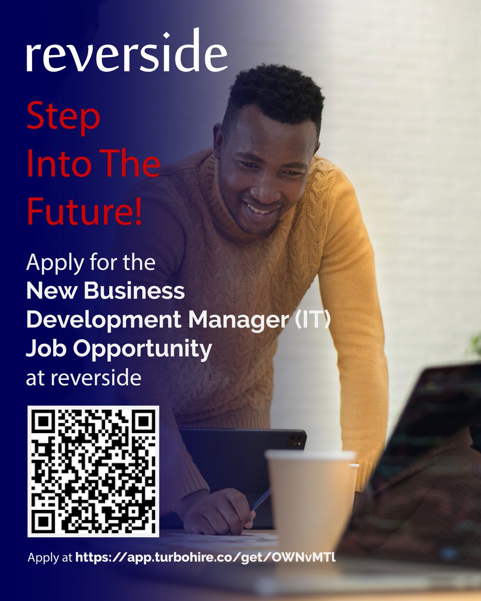 Reverside1's tweet photo. We have an opportunity on the horizon for a New Business Development Manager (IT), with 5 – 10 years’ experience. 

For more information visit https://t.co/aUEPGOJPwK or scan the QR code!

#JoinOurTeam #ApplyNow #Reverside #Hiring #Recruiting #Jobs #Recruitment #Careers https://t.co/x6ctuKzze5