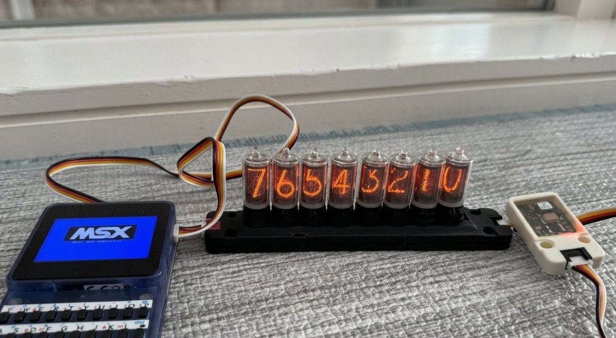 M5Stack's tweet image. ✨ Unit 8Nixie — Retro Glow Meets Modern Modular Tech 📟
Experience the warm glow of the past with the Unit 8Nixie by @NinuneWa — a compact 8-digit Nixie display that fits perfectly into the #M5Stack Unit ecosystem and is fully controlled via I²C using the #MSX0 Stack.
Features: