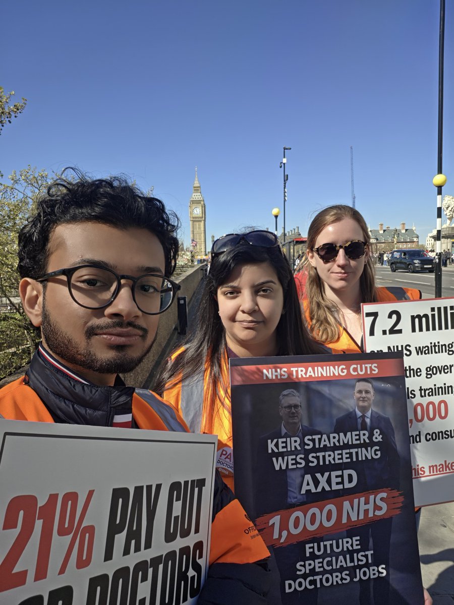 DrHWazir's tweet image. I was on the picket line yesterday, standing shoulder to shoulder with resident doctors across England on strike.

Not only did the Government shift the goalposts at the last minute by reducing investment and stretching it over three years, they axed 1,000 extra training jobs