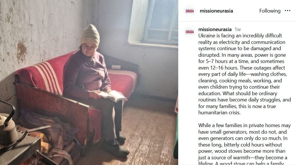 prayforeurasia's tweet image. Sharing from Mission Eurasia 🙏 

Please pray for relief from the cold, restoration of power and communication, and strength for families facing these challenges.

📲 Download the Pray for Eurasia app!

#prayforeurasia #unreached #missionstrip #greatcommision #missions