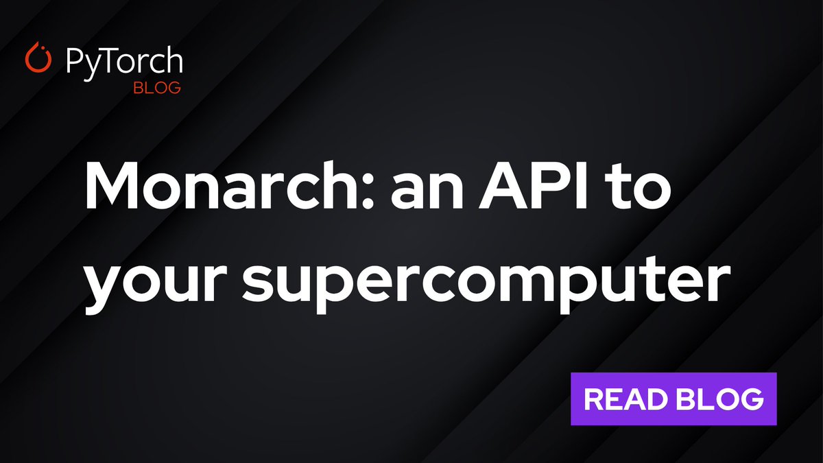 PyTorch's tweet image. Big update to #Monarch, our distributed programming framework for #PyTorch! Since its launch at the #PyTorchCon NA in October, the team has shipped Kubernetes support, RDMA on AWS EFA and AMD ROCm, distributed SQL-based telemetry, a terminal UI, and dashboards for live job